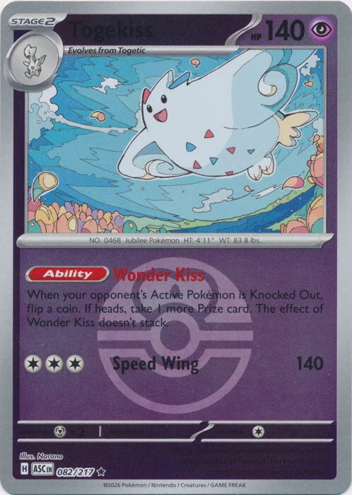 Ascended Heroes Togekiss #082/217 Pokeball Reverse Holo